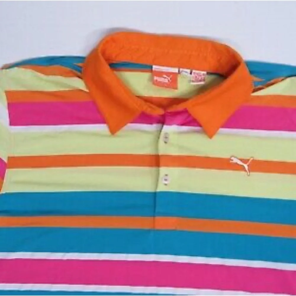 Puma Golf Polo Shirt Dry Cell Men's Size M Fitted Athletic multicolored … - Picture 2 of 7